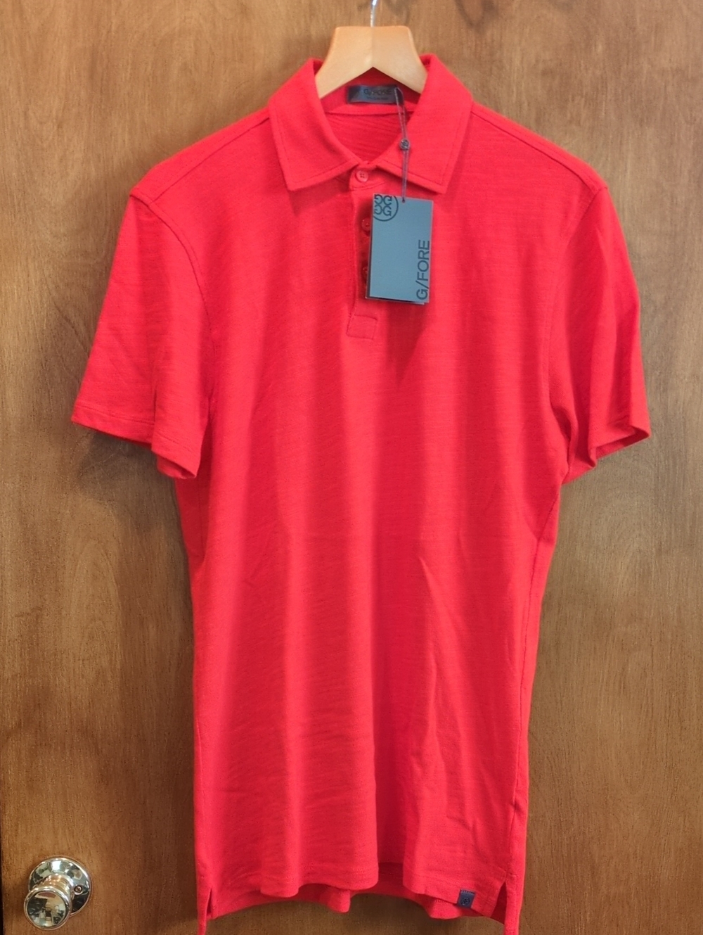 G/FORE Clubhouse Slub Cotton Slim Fit Golf Polo In Poppy Size M
